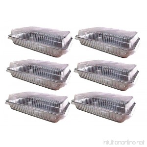 Set of 6 Disposable Durable Aluminum Foil 13 x 9 x 2 Cake Pans W/Lid (6) - B01M8Q2IR5